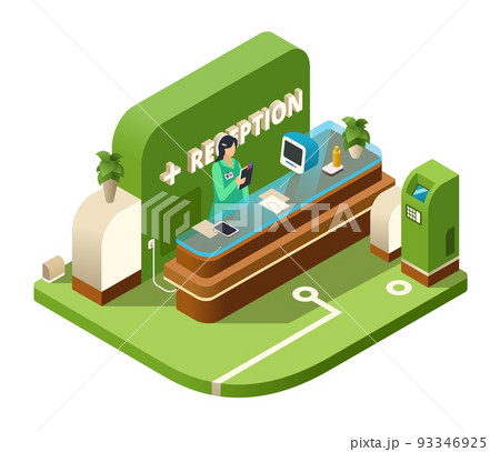 Reception isometric vector illustration cross-section Reception isometric vector illustration cross-section 93346925