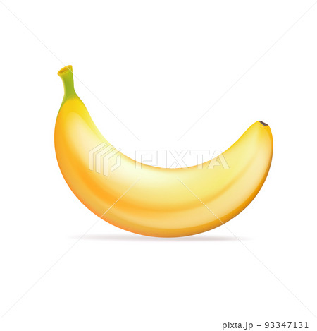 Cartoon banana isolated on white background. Fresh Peel banana, yellow fruit. Close up Tropical fruit banana snack or vegetarian nutrition food on white Cartoon banana isolated on white background. Fresh Peel banana, yellow fruit. Close up Tropical fruit banana snack or vegetarian nutrition food on white 93347131