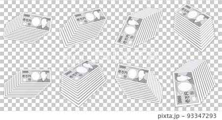 経済のイラスト素材 マネー 一万円札 十万円 シンプル モノクロ 八点セットカット集(1) 経済のイラスト素材 マネー 一万円札 十万円 シンプル モノクロ 八点セットカット集(1) 93347293