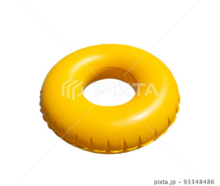 Yellow Inflatable ring isolated on white background Yellow Inflatable ring isolated on white background 93348486