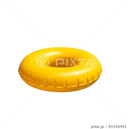 Yellow Inflatable ring isolated on white background 93348491