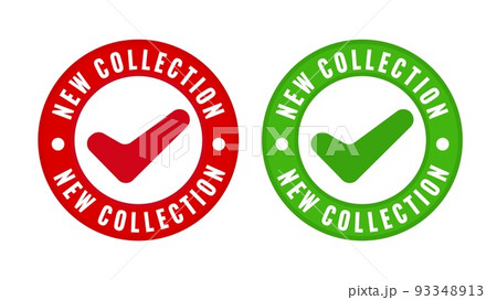 Sale sticker for new collection arrival advertising. Special offer announcing badge label for social media promotion campaign vector illustration isolated on white background 93348913