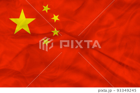 China flag with fabric texture. High quality illustration 93349245