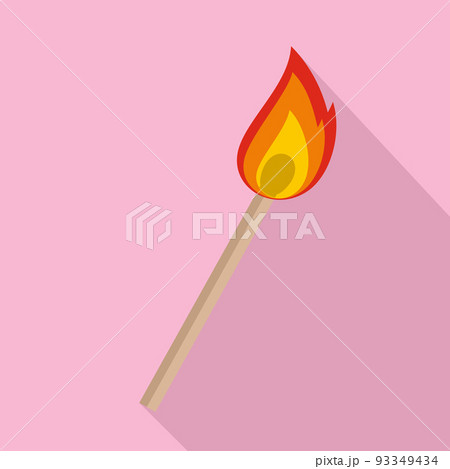 Burning matche icon, flat style Burning matche icon, flat style 93349434