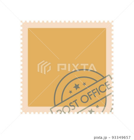 Postage stamp with seal icon, flat style Postage stamp with seal icon, flat style 93349657