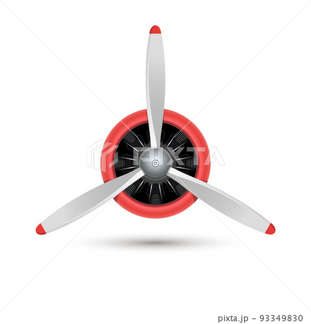 Plane blade propeller, vector airplane wood engine logo icon. Aircraft propeller fan 93349830