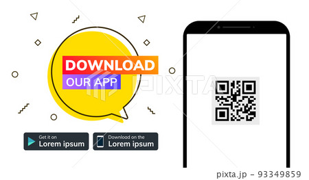 Cellphone download app landing page. Smartphone download our app mobile device banner Cellphone download app landing page. Smartphone download our app mobile device banner 93349859