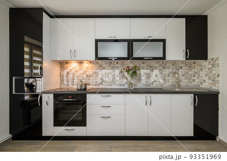 Renovated Interior for modern trendy white kitchen 93351969