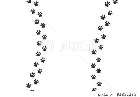 Dog footprint vector way. Cat footprint icon isolated pet silhouette path print 93352235