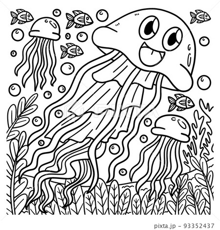 Jellyfish Coloring Page for Kids Jellyfish Coloring Page for Kids 93352437