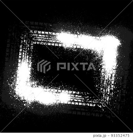 Grunge white tire track rectangle frame 93352475