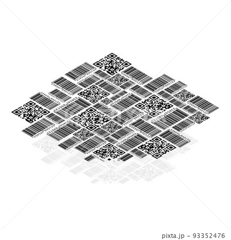 Barcode style isometric pattern background 93352476