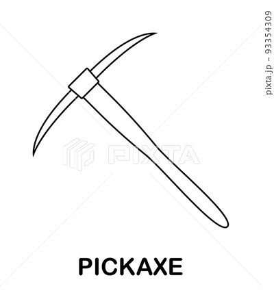 Coloring page with Pickaxe brush for kids Coloring page with Pickaxe brush for kids 93354309