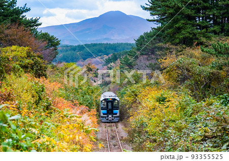 青森県 五能線 (深浦－広戸） ～紅葉の草原を走る列車～ 93355525