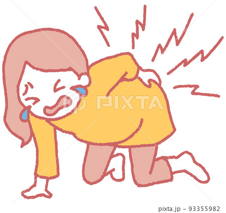 腰痛／恥骨痛に苦しむ妊婦のイラスト 93355982