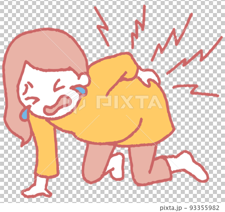 腰痛／恥骨痛に苦しむ妊婦のイラスト 93355982
