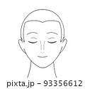 顔正面　線画 93356612