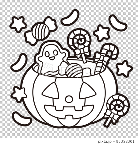 Jack O Lantern Sweets Basket Coloring Jack O Lantern Sweets Basket Coloring 93358301