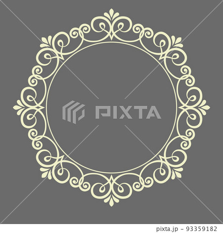 Decorative frame Elegant vector element for design in Eastern style, place for text. Floral gray border. Lace illustration for invitations and greeting cards 93359182