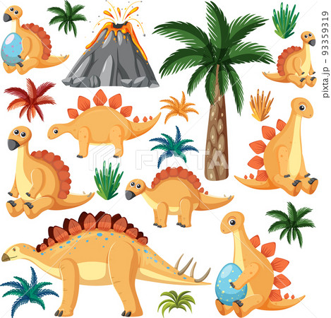 Cute dinosaur seamless pattern 93359319