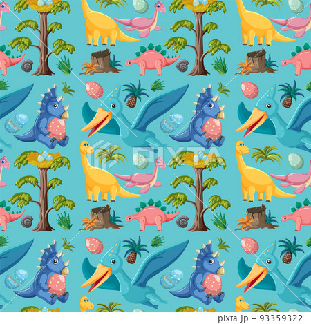 Cute dinosaur seamless pattern 93359322