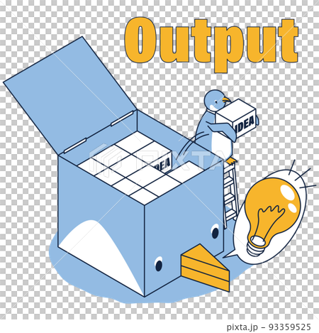 An isometric illustration that imaged the output of an idea 93359525
