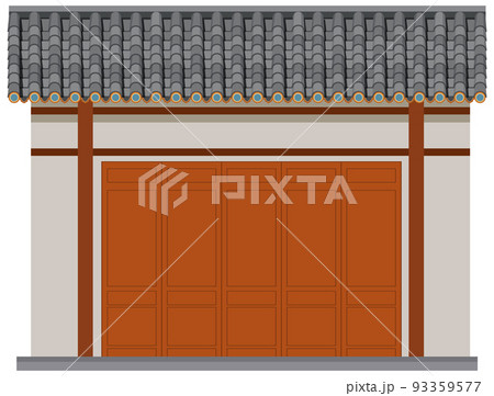 Chinese traditional architecture on white background 93359577