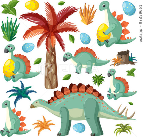 Cute dinosaur seamless pattern 93359661