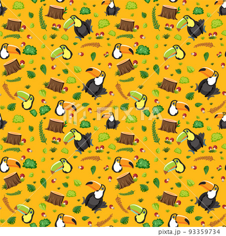 Cute toucan bird seamless pattern 93359734