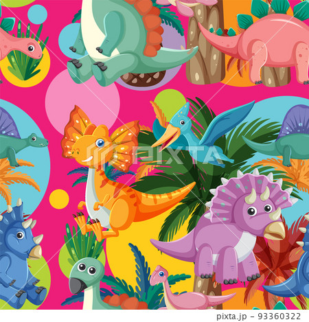 Cute dinosaur seamless pattern 93360322