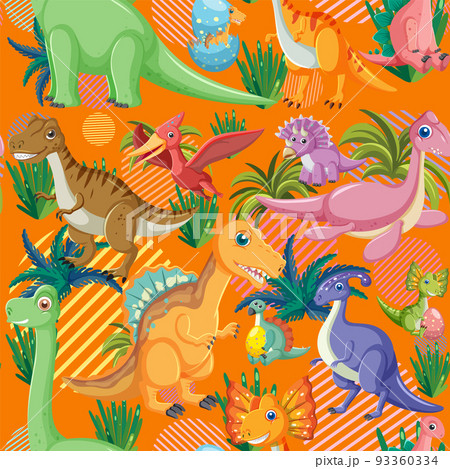 Cute dinosaur seamless pattern 93360334
