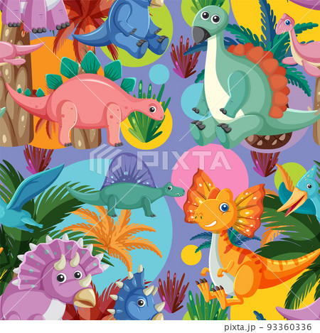 Cute dinosaur seamless pattern Cute dinosaur seamless pattern 93360336