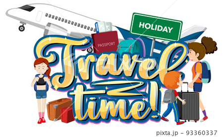 Travel time hand drawn lettering logo Travel time hand drawn lettering logo 93360337