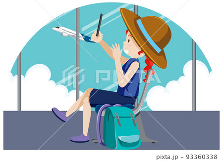 Simple character of tourist woman Simple character of tourist woman 93360338