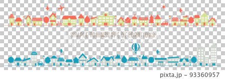 panorama illustration of a simple cityscape 93360957
