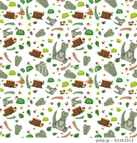 Cute crocodile seamless pattern Cute crocodile seamless pattern 93361013