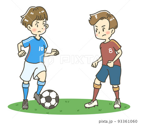 サッカー選手のイラスト　試合中 93361060