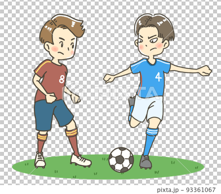 サッカー選手のイラスト　試合中 93361067