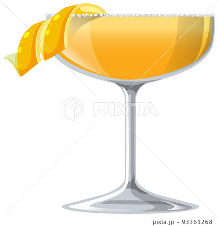Sidecar cocktail in the glass on white background 93361268