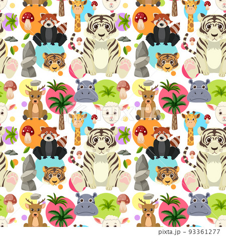 Cute animals seamless pattern 93361277