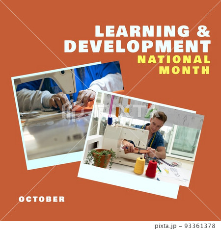Image of learning and development national month on orange background with photos Image of learning and development national month on orange background with photos 93361378
