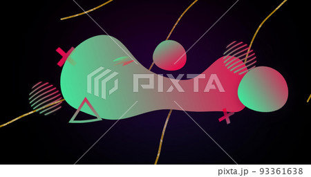 Image of sale over shapes and lines on black...のイラスト素材 [93361638] - PIXTA