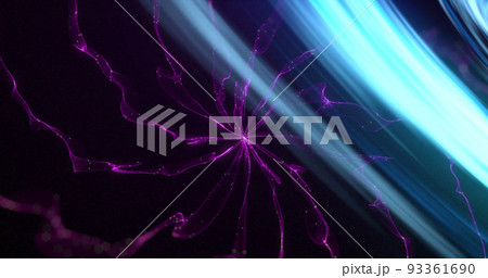 Image of blue lights spirals over glowing purple smoke on black background Image of blue lights spirals over glowing purple smoke on black background 93361690