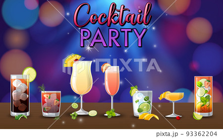 Cocktails Party Sparkling Background 93362204