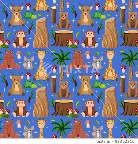 Cute animals seamless pattern Cute animals seamless pattern 93362216