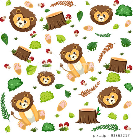 Lion cute animal seamless pattern Lion cute animal seamless pattern 93362217