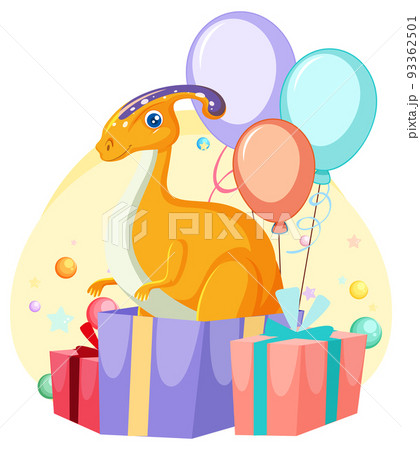 Cute dinosaur themed party cartoon Cute dinosaur themed party cartoon 93362501