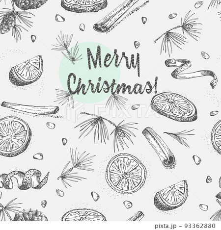 Seamless pattern with hand drawn Christmas winter spices pattern. Traditionally used in made desserts, hot mulled wine, homemade cookies. Seamless pattern with hand drawn Christmas winter spices pattern. Traditionally used in made desserts, hot mulled wine, homemade cookies. 93362880