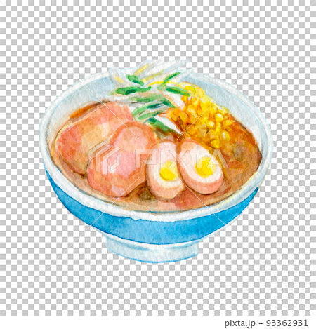ラーメン　水彩イラスト 93362931