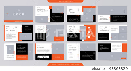 minimalist presentation templates. corporate booklet use in flyer and leaflet, marketing banner, advertising brochure, annual business report, website slider. Black yellow color company profile vector 93363329